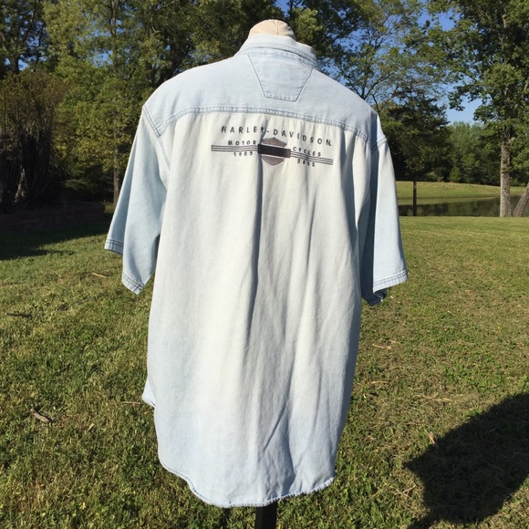 Vintage Harley Davidson Denim Shirt Hong Kong XL - Picture 3 of 9